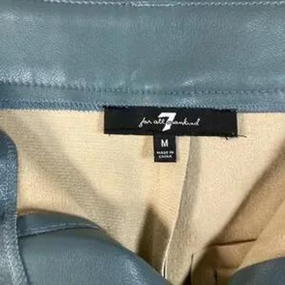 7 For All Mankind Vegan Leather Cargo Pants Women M Slate Blue - Picture 4 of 7